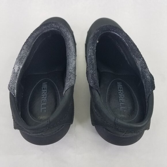 Merrell Luxe Wrap Mule Women's 6 Black Suede Leather Clog Metal Rivets Cone Heel - Picture 11 of 16